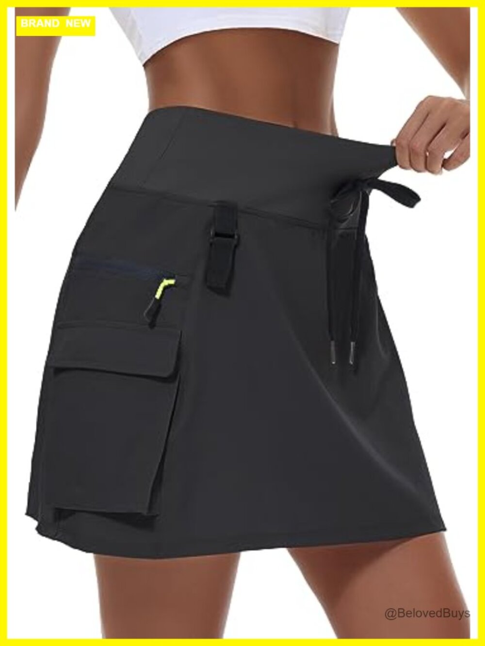 MIVEI Hiking Cargo Skort with Zipper Pockets & Compression Shorts